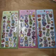 カラフルチャームステッカー3シート　ジュエリーかわいい正規品