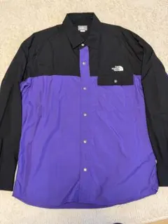 The North Face ヌプシシャツ 長袖　L ナイロン 紫/黒