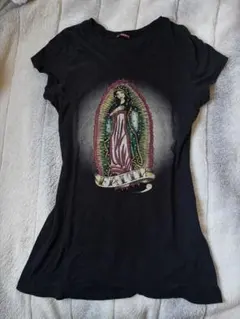 T-PARTY Faithプリント ラインストーン 聖母マリアTシャツ