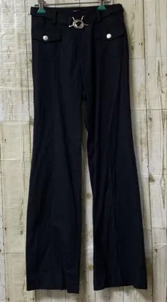 新品　SCOT CLUB ピンタック　ベルト付き　フレアパンツ　38 ブラックのサムネイル
