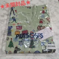 PERSON'S　パーソンズ　プリントニットベスト　シーグリーン　L