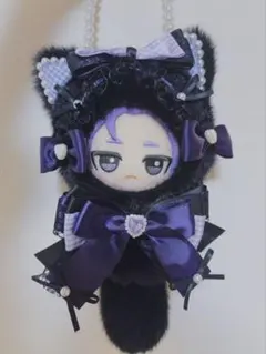 ぬい服 ちびぐるみ10cm 可愛いレースリボンお姫様パール付猫 着せ替え服