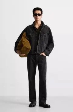 zara ダメージ加工　新品　デニムジャケット　mのサムネイル