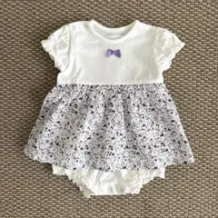 bebe ロンパース 70 花柄 パープル