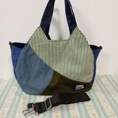 猫型デニムパッチワークトート