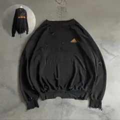 90's adidas”両面刺繍“墨黒“boro sweatのサムネイル