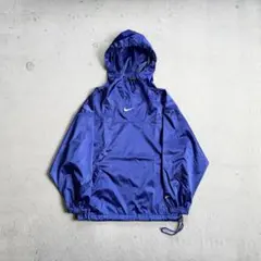 90s nike センターロゴ スウッシュ ナイロン プルオーバーパーカーy2k