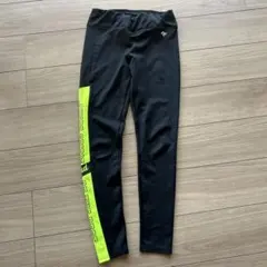 Pomche ブラック ネオンイエロー レギンス L