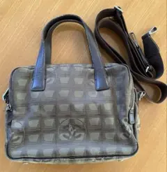 CHANEL ニュートラベル ハンドバッグ ショルダーバックジャガード カーキのサムネイル