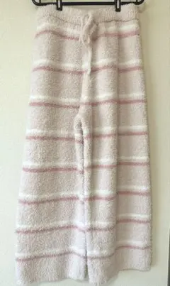 ジェラートピケ　ロングパンツ　ピンクボーダー