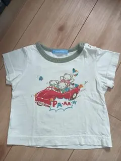 familiar クマと車のTシャツ80cm