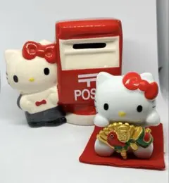 【希少】平成レトロ ハローキティ 郵便ポスト 置物セット