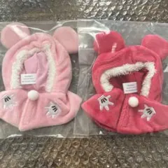 ディズニーストア シークレットポンチョ 赤色 ピンク色