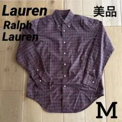 ★ローレン ラルフローレン★ボタンダウン シャツ★レッド系チェック★ノンアイロン