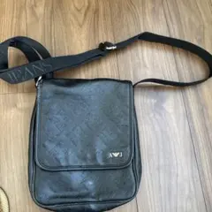 ARMANI JEANS ショルダーバッグ 総柄 ブラック