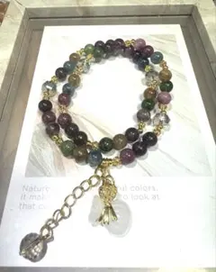 【09】トルマリン天然石ニ重巻きブレスレット