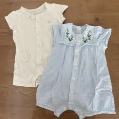60 半袖　ロンパース2点セット