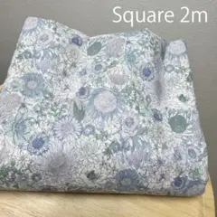 グレイッシュ花柄★スケア生地2m★アンティーク風フラワー★もめん布はぎれ