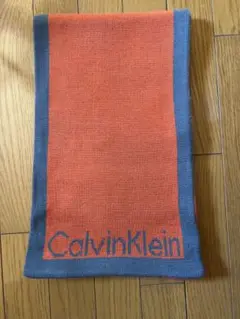 美品　Calvin Klein マフラー オレンジ グレー