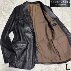 【ユナイテッドアローズブルーレーベル】羊革 ラムレザーテーラードジャケット 黒L