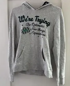 We're Trying グレー パーカー