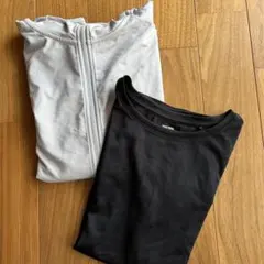 UNIQLO エアリズムパーカーLサイズと黒TシャツMサイズセット