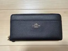 COACH L字ファスナー クロスグレインレザー 長財布 ネイビー - メルカリ