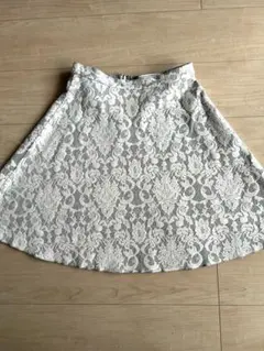 ロペピクニック！ホワイト 花柄 レース フレアスカート