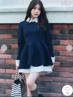 snidel シャツレイヤードニットチュニック