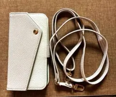 iPhone 16eスマホケース ショルダーストラップ付き手帳型ピンクベージュ