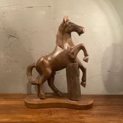 値下げ！骨董品　木彫り　馬の置物 Amazon.co.jp: 表高吉 木彫り 馬 全長35cm 木彫りの馬 農民美術
