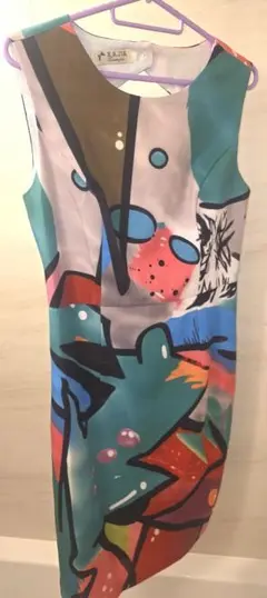 美品 ワンピース ピカソ 芸術 絵画 ドレス