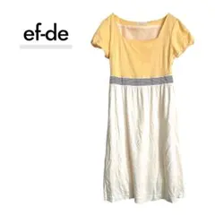 ef-de エフデ ドッキングワンピース 9号 イエロー×ボーダー バックリボン