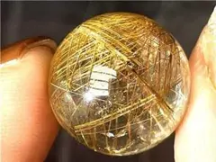 AAA級天然ゴールドルチルクォーツ丸玉B88P1/52P16D