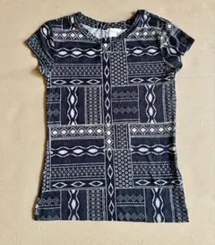 H&M 半袖Tシャツ XS 黒と白のパターン
