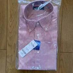 Maker's Shirt鎌倉 赤白ストライプ 長袖シャツ 38-85 スリム