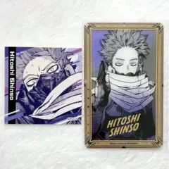 ヒロアカ 原画展 箔押しクリアカード スクエアステッカー 心操