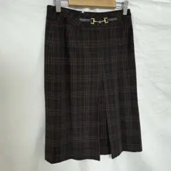 BURBERRY チェックスカート ブラウン