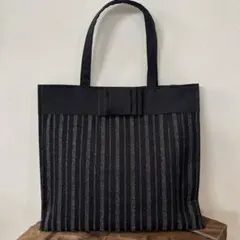 ⭐︎ハンドメイド⭐︎ フォーマル サブバッグ リボン付♡ ブラック ラメ模様