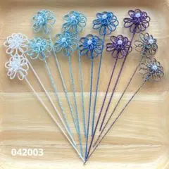 水引　水引パーツ　小さなお花　きらきら6色　042003