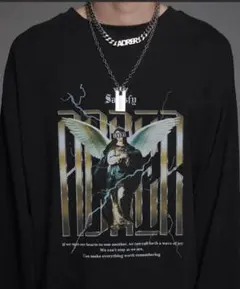 ヘビーコットンヴィンテージライクレトロロゴプリントピグメントTシャツ Sサイズ