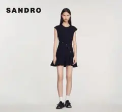 SANDRO ブラック ノースリーブ ミニワンピースのサムネイル
