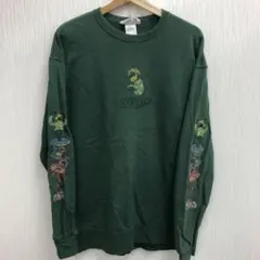 激レア LEFT ALONE レフトアローン スウェット XL 刺繍 グリーン