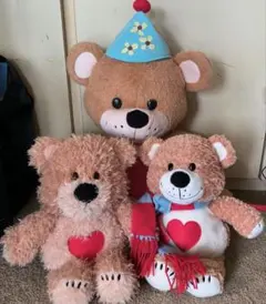 【美品】3セット スージー・ズー ブーフ ぬいぐるみ ペア ハート マフラー付き