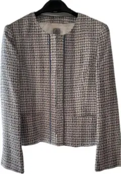 ネイビー ノーカラージャケット