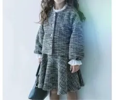 デビロック　ガールズフォーマル　ツイードセットアップ