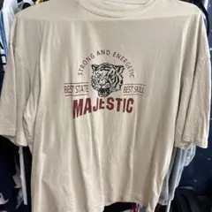 MAJESTIC タイガーロゴ 半袖Tシャツ ベージュのサムネイル