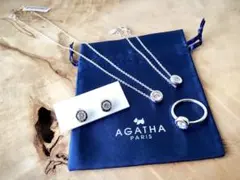 【AGATHA】925　ネックレス　ピアス　ブレスレット　指輪13.5号　4点