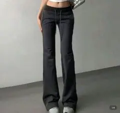 ダークグレー フレアパンツ ジョガーパンツ スウェット