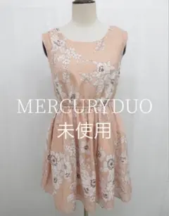 【未使用】マーキュリーデュオ 花柄ノースリーブワンピース　バックリボン ピンク色のサムネイル